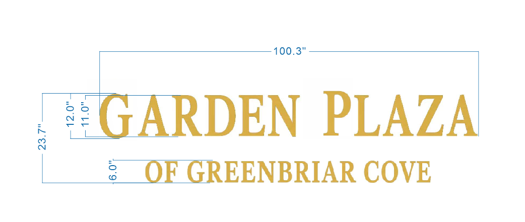 Custom 3D Gold Metal Letters Sign For Glenn