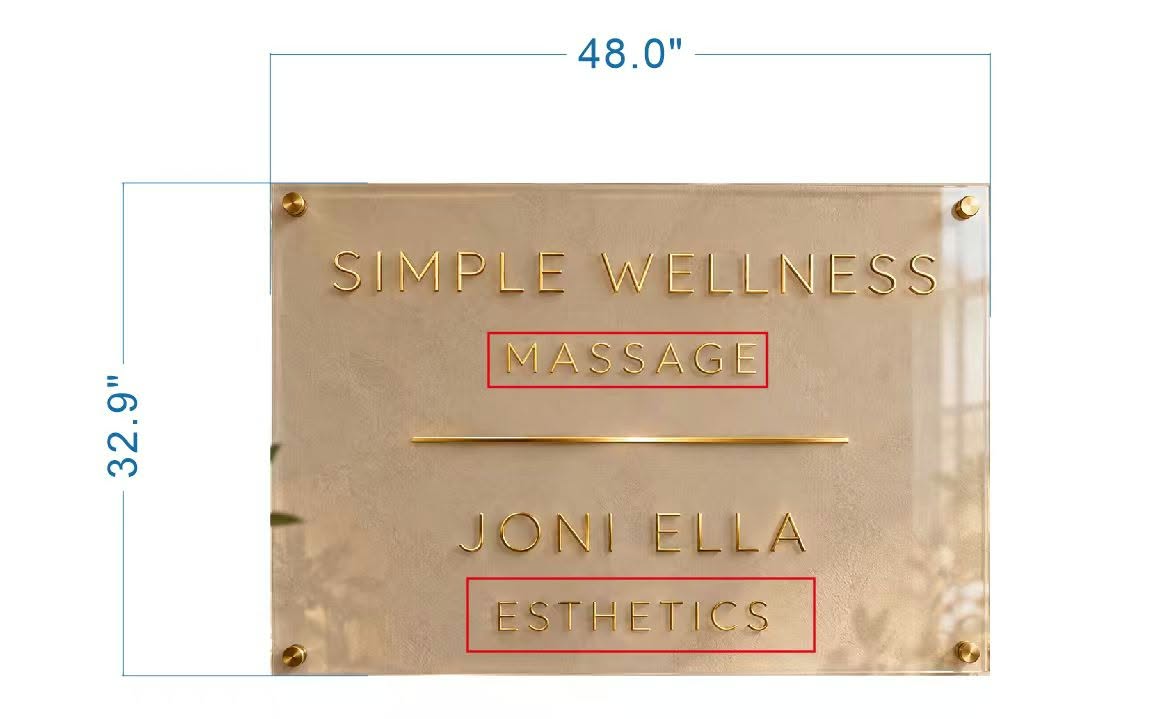 Custom 3D Gold Metal Without Backlit With Clear Backplate Sign For Joni Helmick