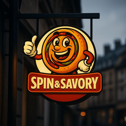 Custom Double Sided Light Box Sign For SPIN AND SAVORY - FLORIANA