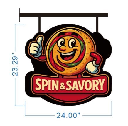 Custom Double Sided Light Box Sign For SPIN AND SAVORY - FLORIANA
