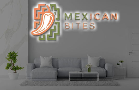 Custom Acrylic Backlit Sign For Mexican Bites Corp - Half Payment
