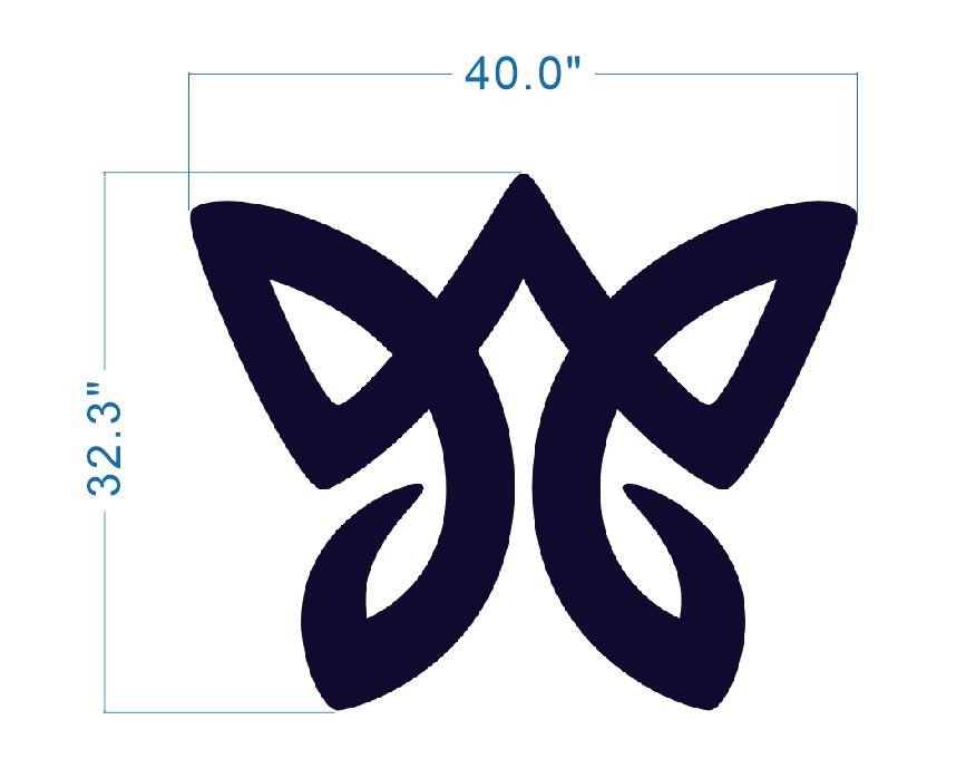 Kristin metal backlit sign in silver and navy, gallery view 2 for custom commercial branding