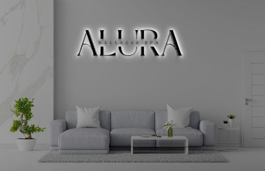 Custom Acrylic Backlit Sign For Alura Wellness Spa