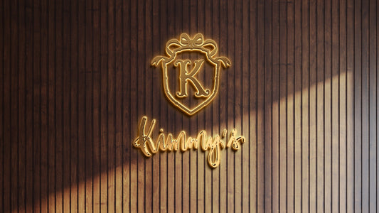 Custom Gold Metal Backlit Sign For Kimmy's