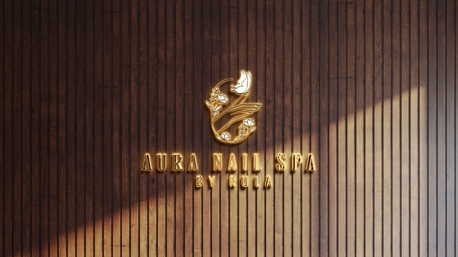 Custom Gold Metal Backlit Sign For Zacharoula
