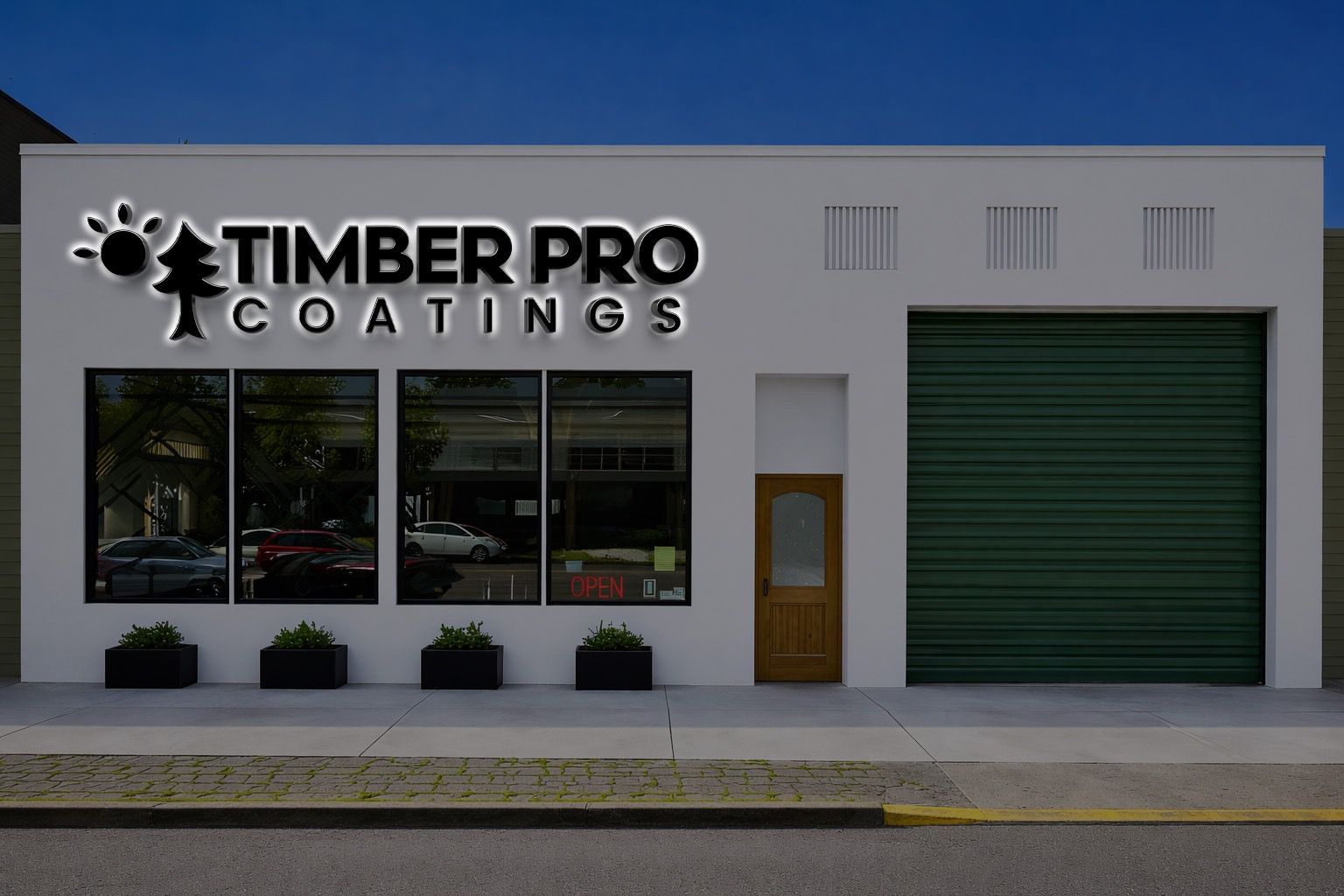 Custom Outdoor Metal Backlit Sign With Installation For Timber Pro Coatings - Matthew