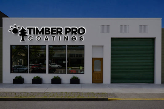 Custom Outdoor Metal Backlit Sign With Installation For Timber Pro Coatings - Matthew