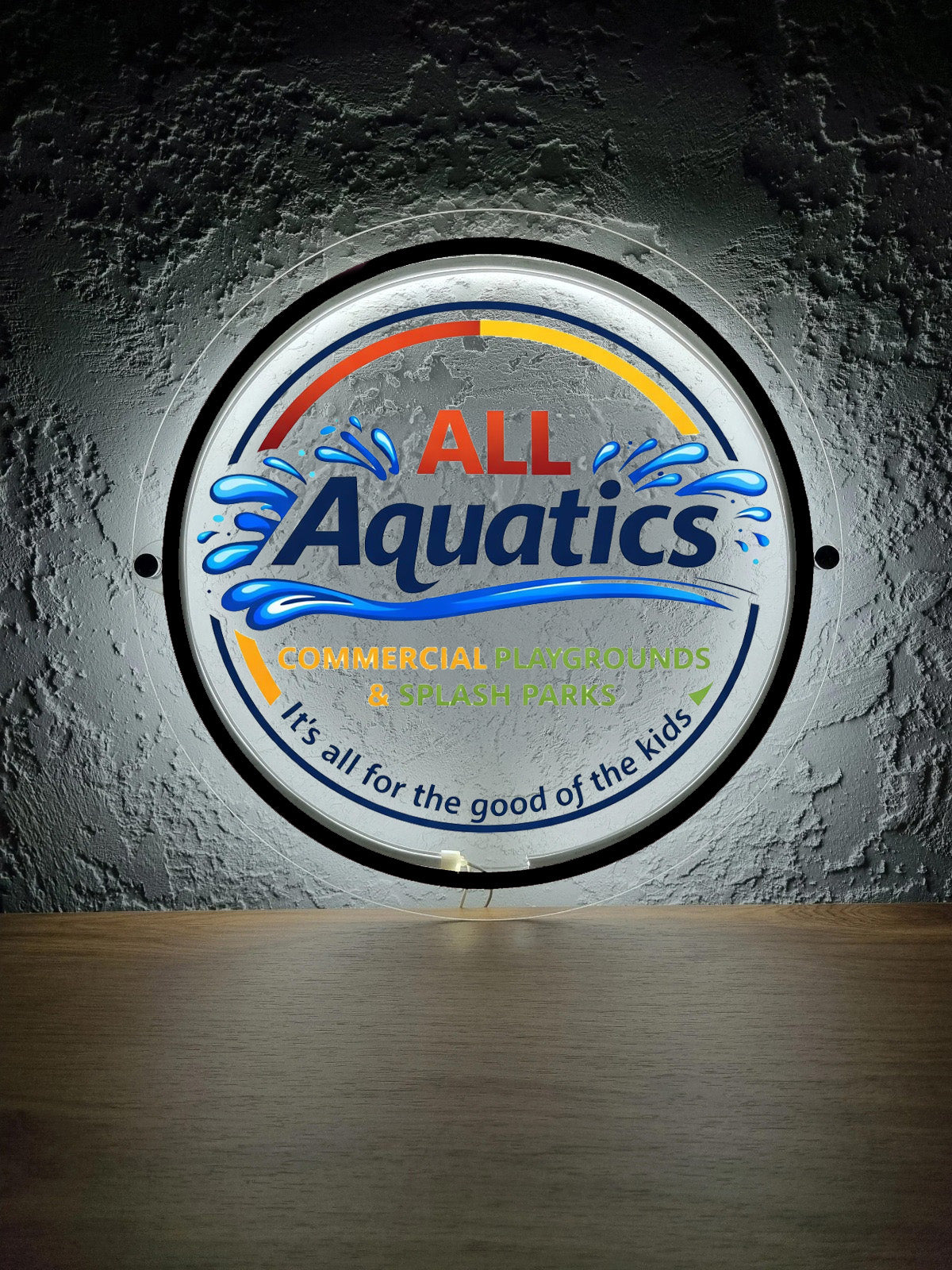 Two Custom Acrylic Backlit Sign For Auggie