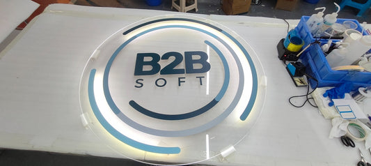Installation For Custom Acrylic Backlit Sign