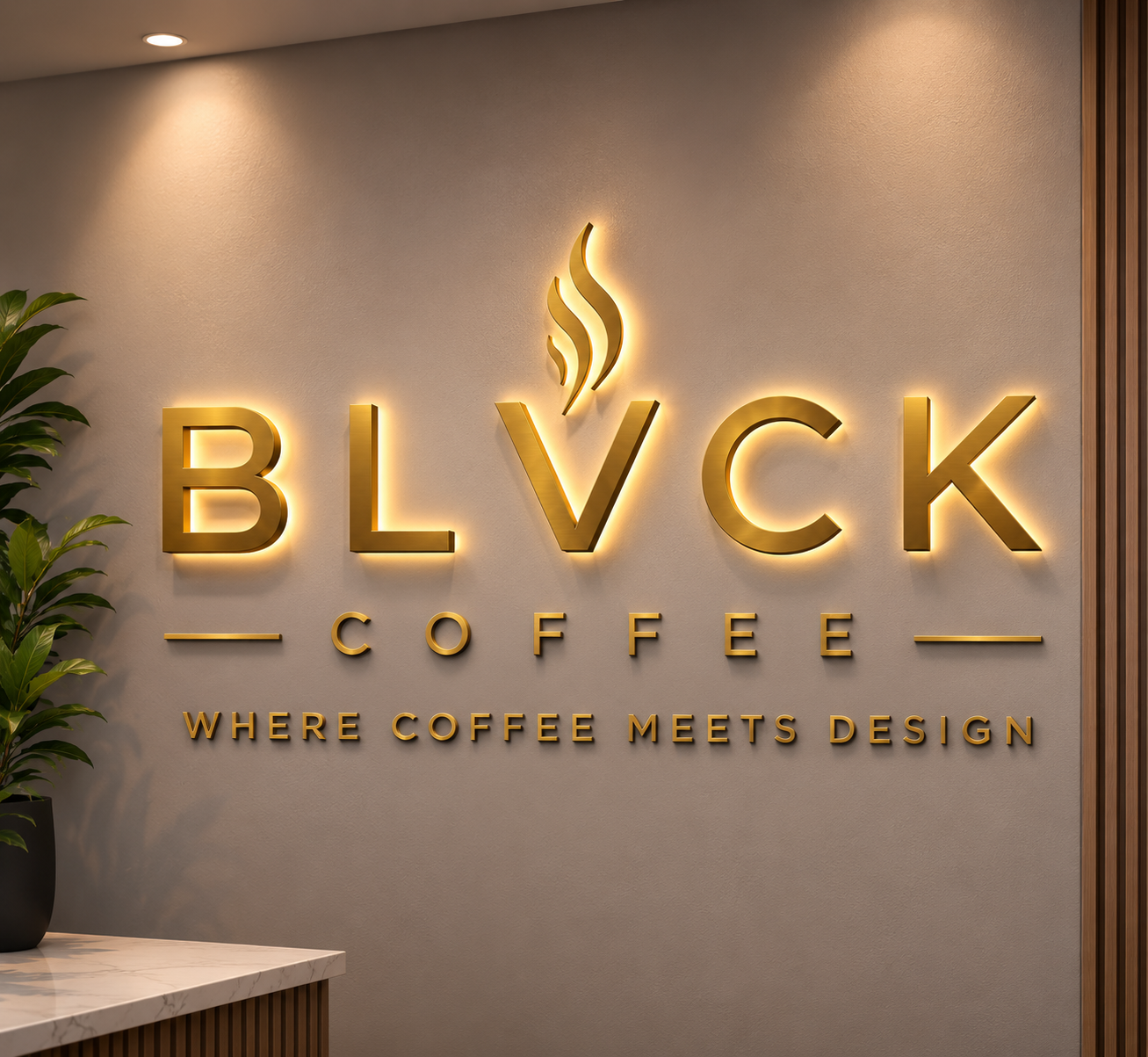 Custom 3D Gold Metal Backlit Sign For Aleksandra