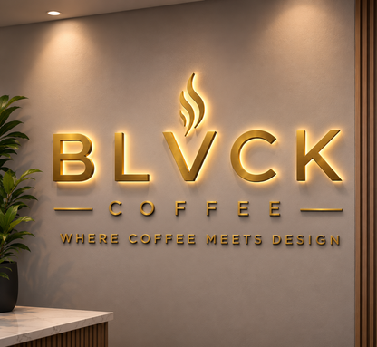 Custom 3D Gold Metal Backlit Sign For Aleksandra