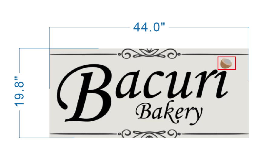 Custom 3D Gold Metal Backlit Sign For Bacuri Bakery LLC