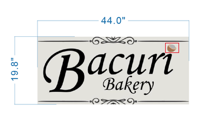 Custom 3D Gold Metal Backlit Sign For Bacuri Bakery LLC