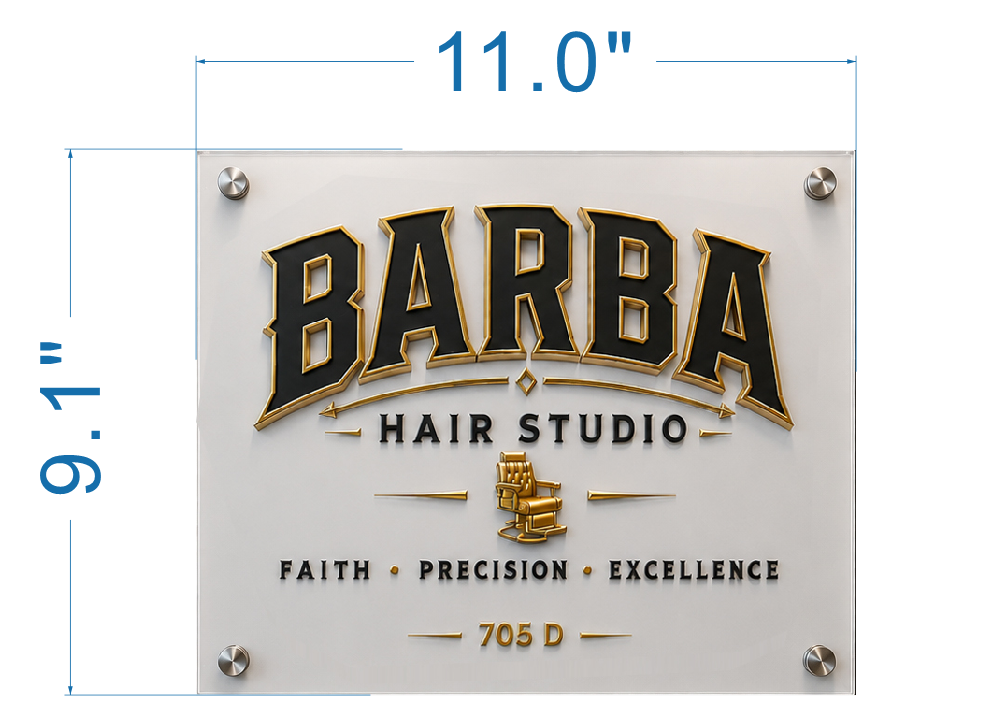 Custom UV Printed Acrylic Plate Sign For Alex Gutierrez