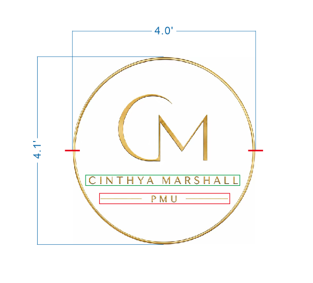 Custom Gold Metal Backlit Sign For Cinthya Marshall