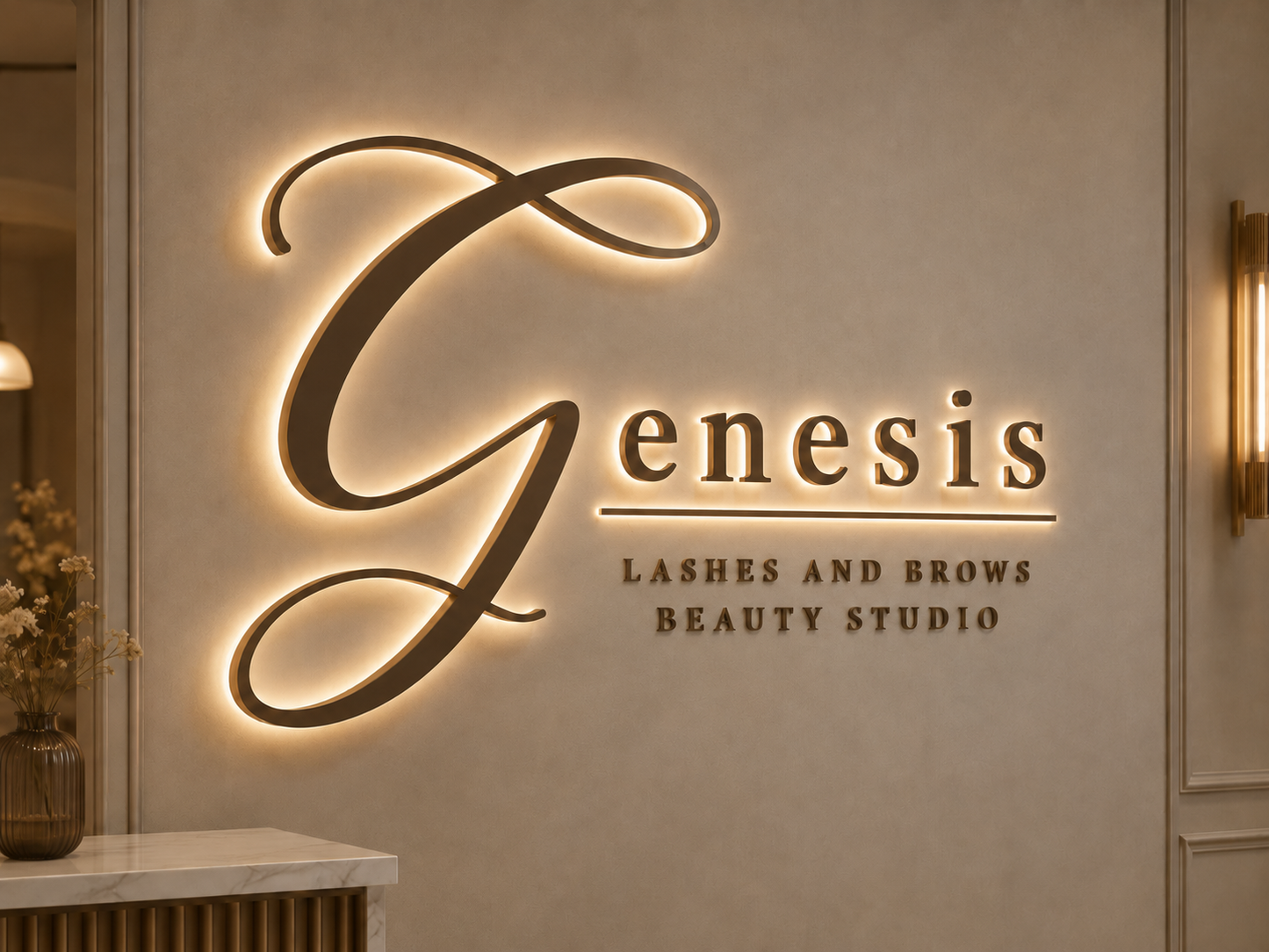Custom 3D Acrylic Backlit Sign For Genesis Torres