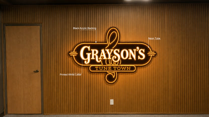 Custom RGB Neon Tube with Black Acrylic Backing Sign For Connor Grayson