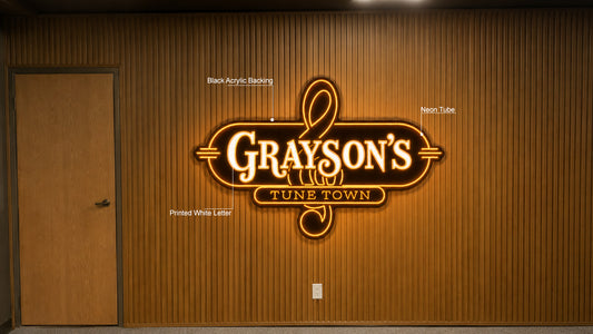 Custom RGB Neon Tube with Black Acrylic Backing Sign For Connor Grayson