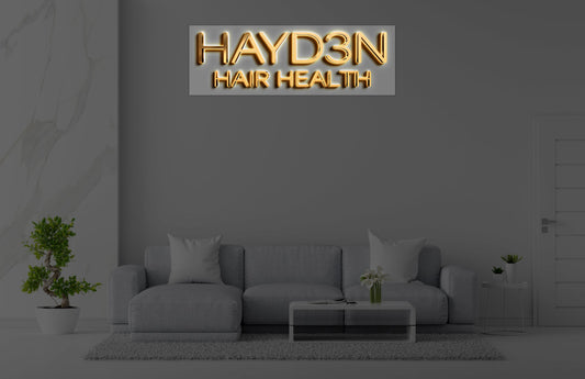 Custom Gold Metal Backlit Sign For Erin