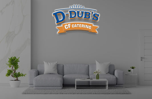 D DUB's backlit sign, main view for custom commercial branding, main view by Volt Signs