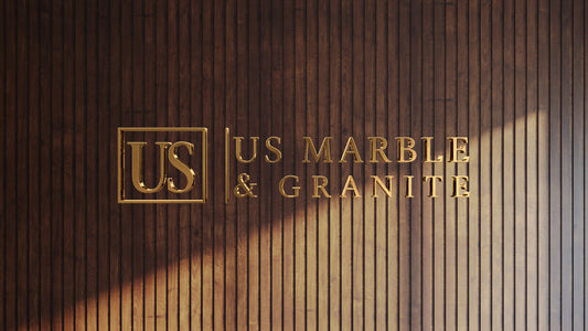 US marble metal business sign, main view for custom commercial branding, main view by Volt Signs