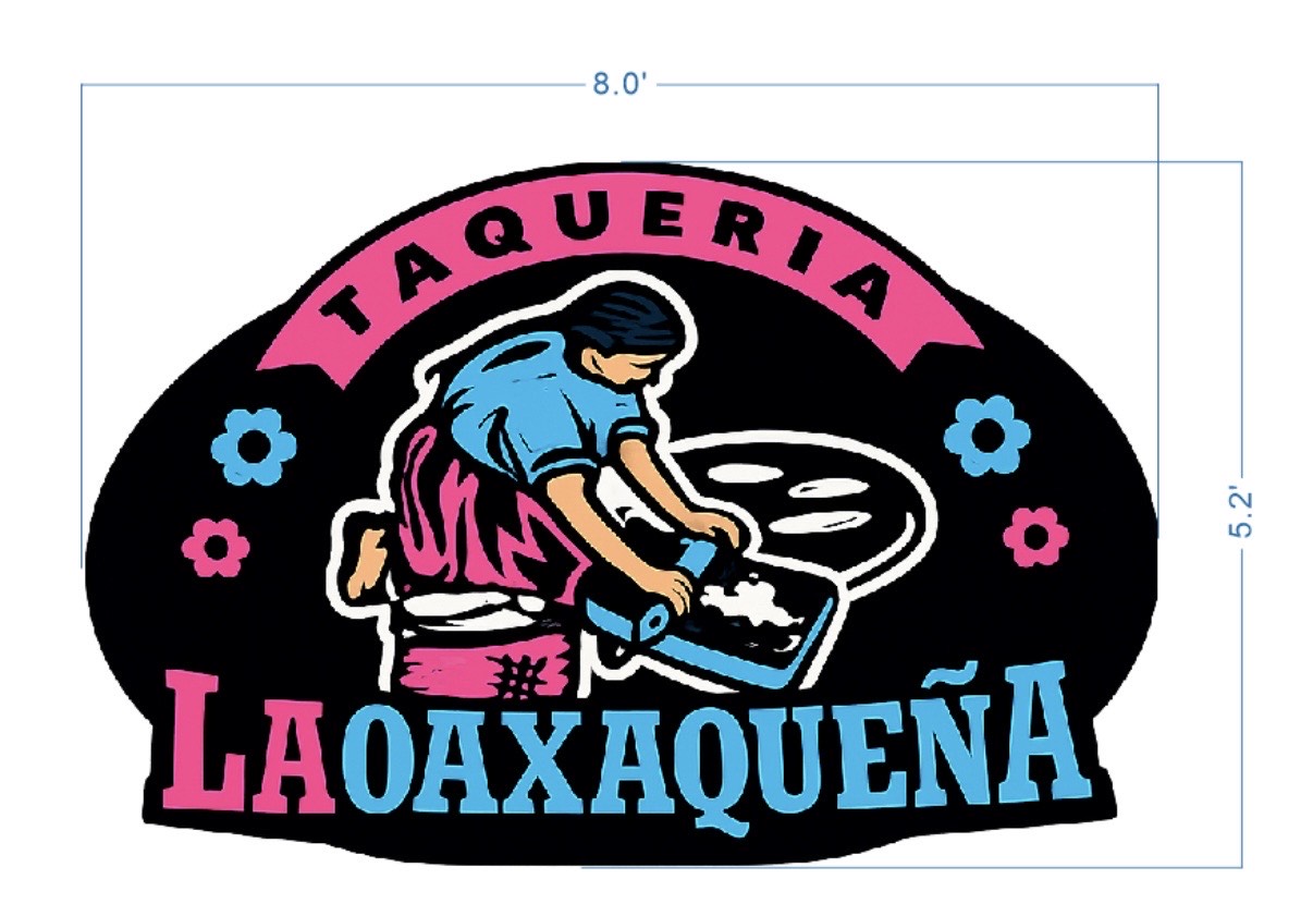 Custom Metal Front Lit Sign For Taqueria
