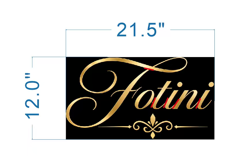 Custom Gold Metal Backlit Sign For Ethan Ding