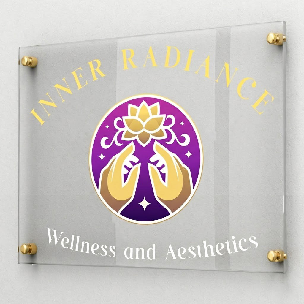 Professional signage mockup for INNERM2, featuring high-quality branding and custom design elements for business.