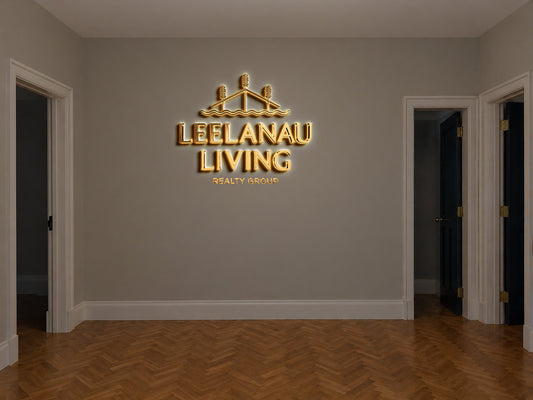 Custom Gold Metal Backlit Sign For Robin