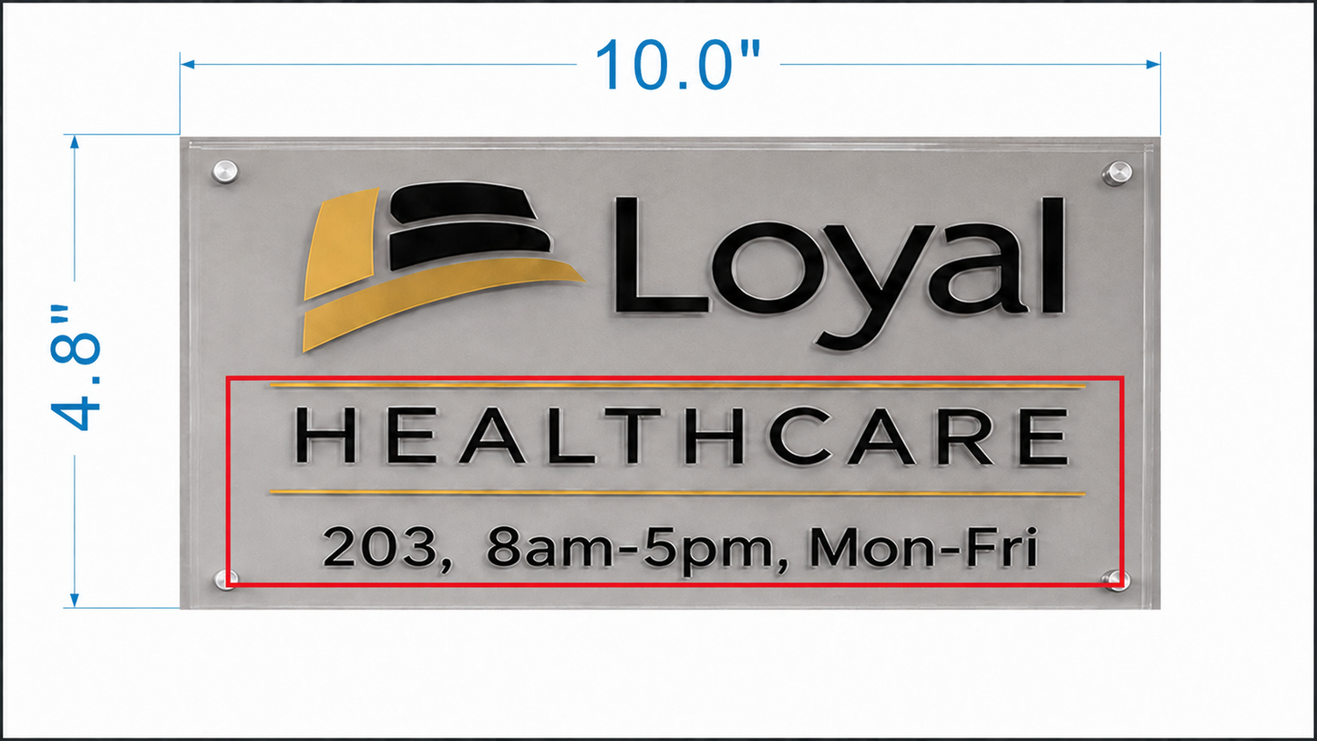 Custom 1 mm Metal Cut Logo with Acrylic Plate Sign For Kristoffer Drone