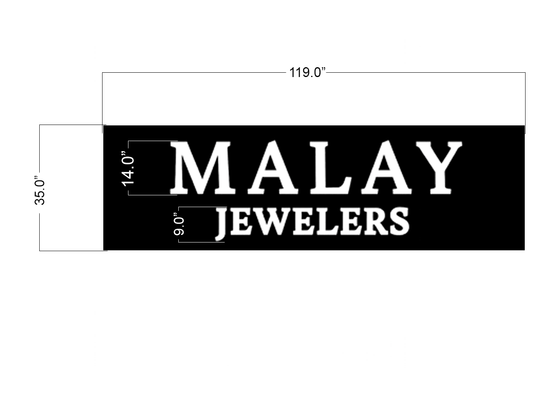 Two Custom Metal Front Lit + Backboard Signs For Mansoor