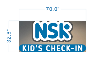 NSK custom business sign size drawing with layout dimensions for fabrication, size drawing by Volt Signs