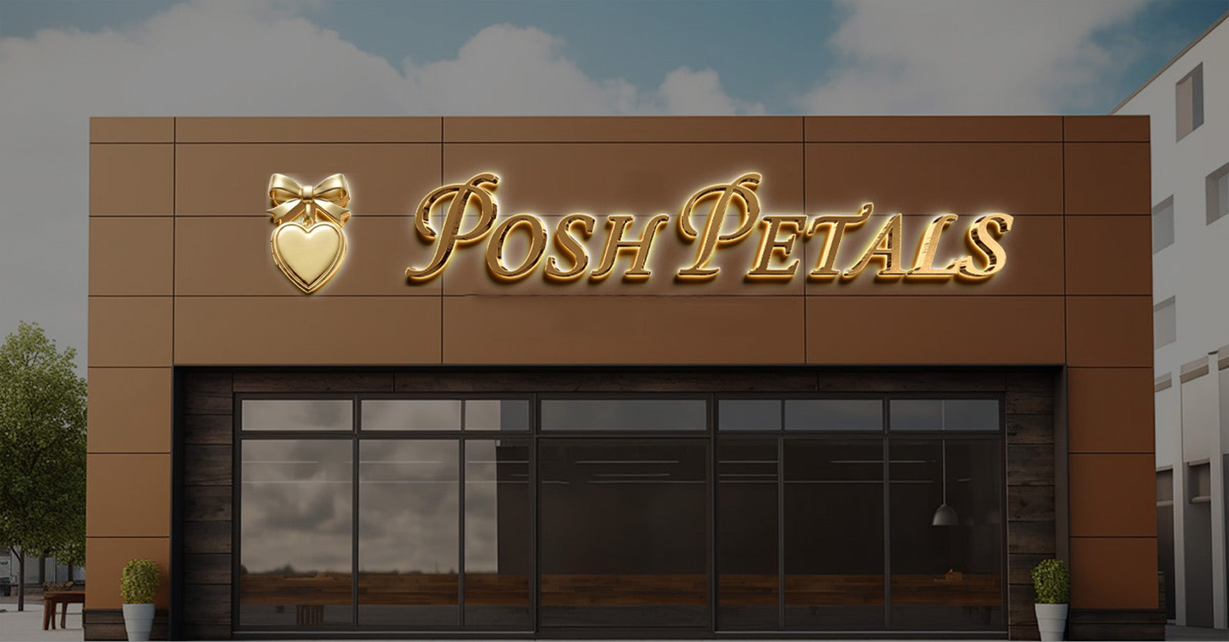 Gold Metal Backlit Sign For Vaishali