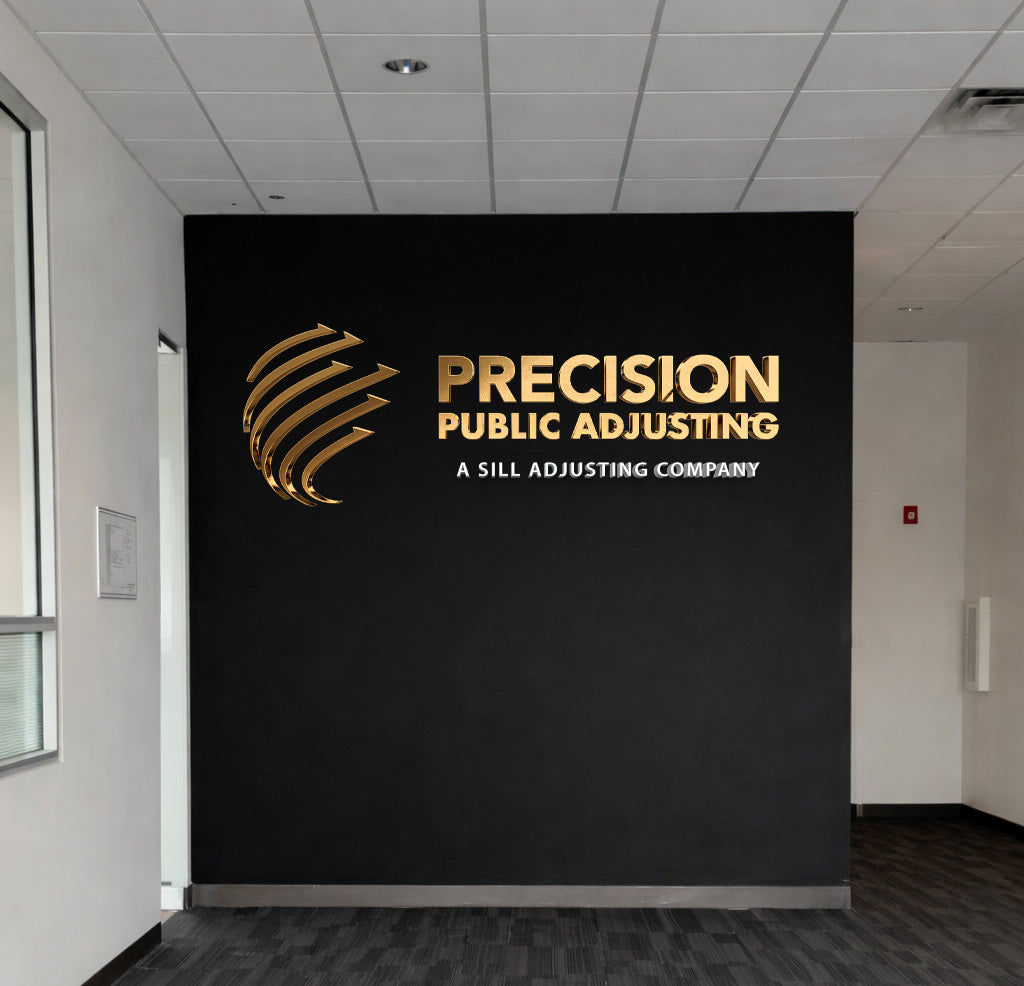 Custom Indoor Sign With Installation For Precision Public Adjusting - Ericka Hartzell