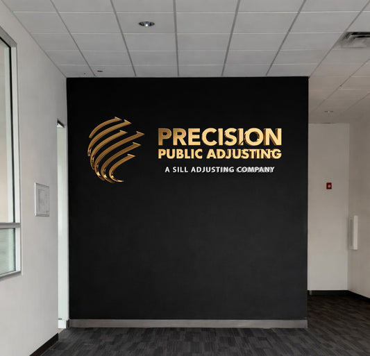 Custom Indoor Sign With Installation For Precision Public Adjusting - Ericka Hartzell