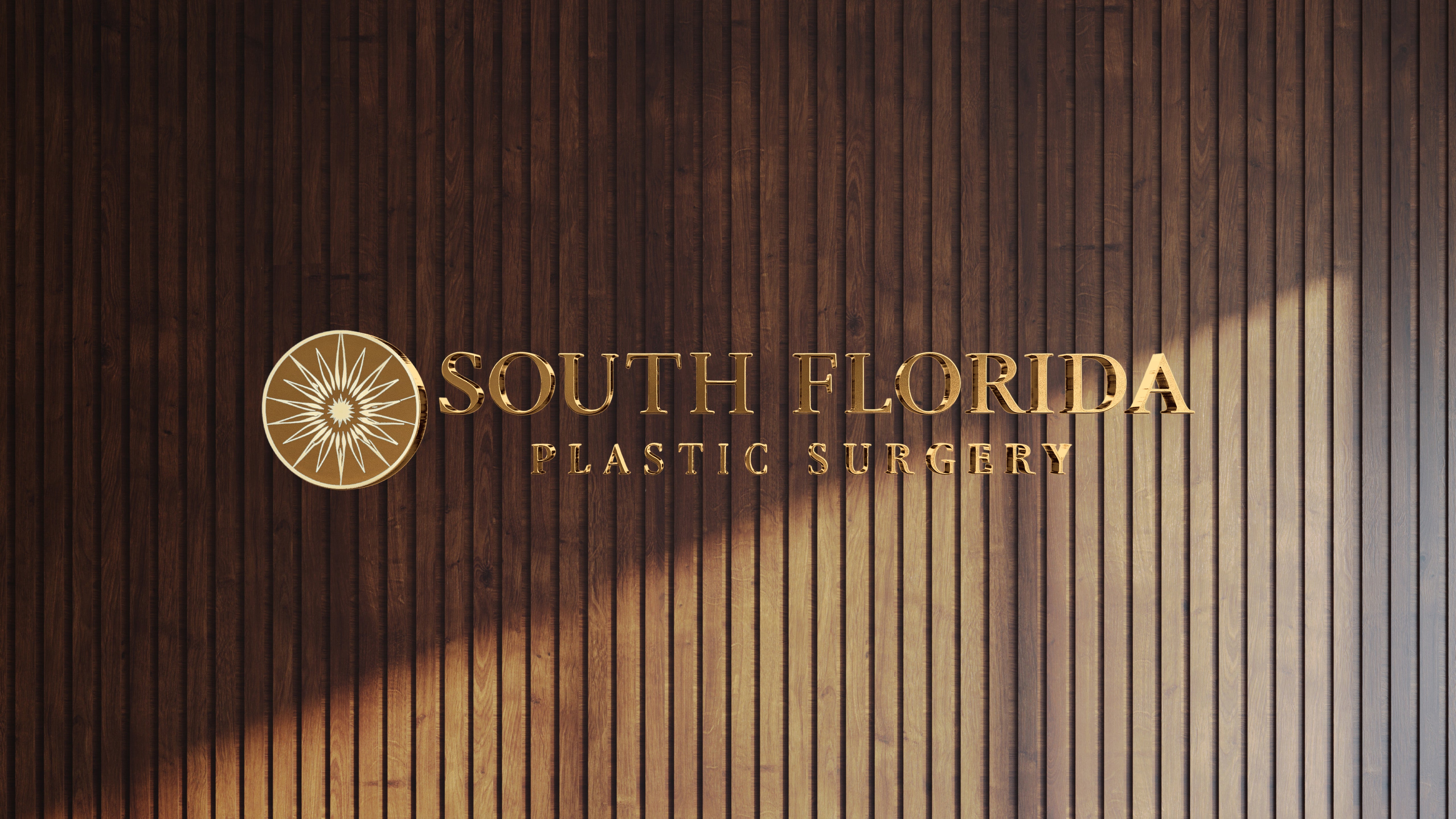 Custom Gold Metal Sign For South Florida Plastic Surgery