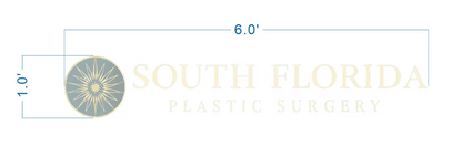 Size drawing of a 6-foot-wide custom South Florida Plastic Surgery sign with circular logo, perfect for Volt Signs signage.
