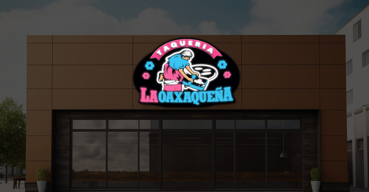 Custom Metal Front Lit Sign For Taqueria