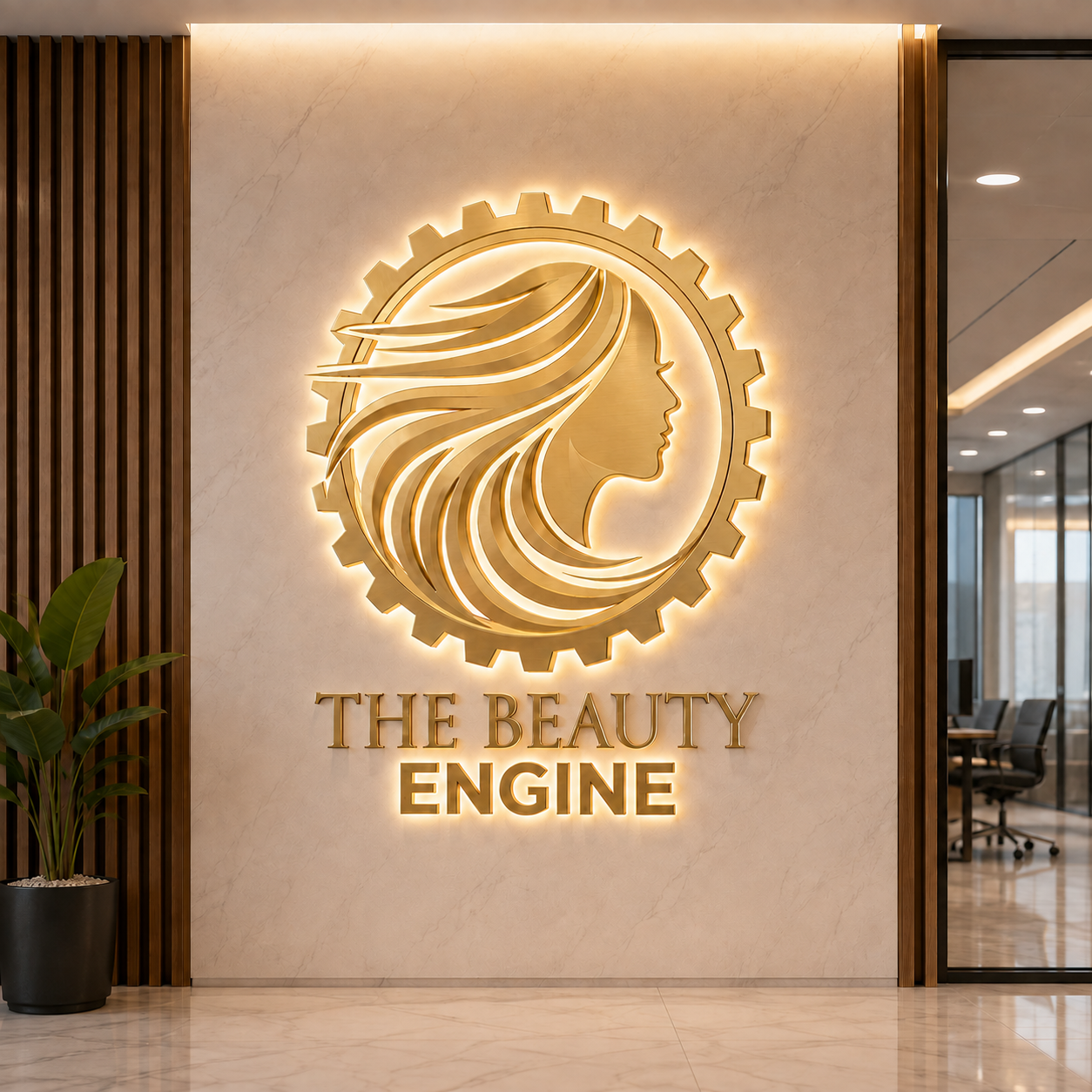 Custom 3D Gold Metal Backlit Sign For  Vaida Indriliunas