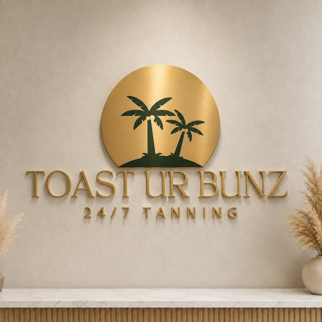 Custom 3D Gold Metal Nonlit Sign For Heather Young
