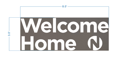 Welcome Home custom business sign size drawing with layout dimensions for fabrication