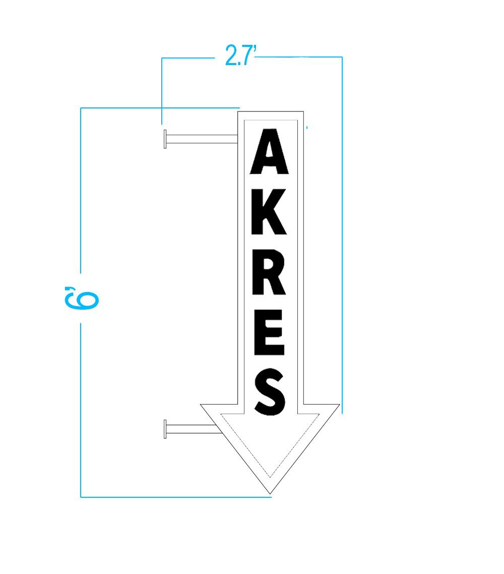 Custom Outdoor Sign For Akres -  Half Payment