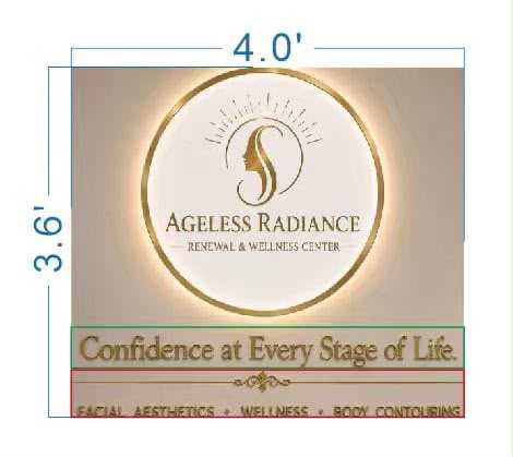 Custom 3D Gold Metal Backlit Sign For Alayna Dmiley