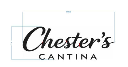 Chester's CANTINA metal backlit sign in white and black, gallery view 2 for custom commercial branding