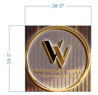 Custom Gold Metal Backlit With Clear Acrylic Plate Sign For Christine