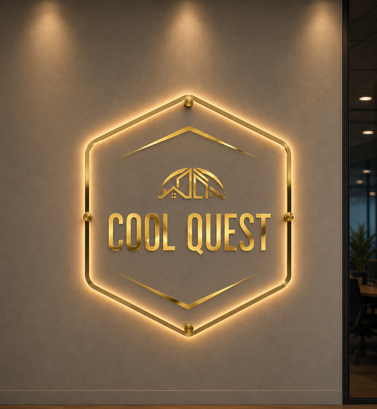Custom Acrylic Backlit Sign for Cool Quest