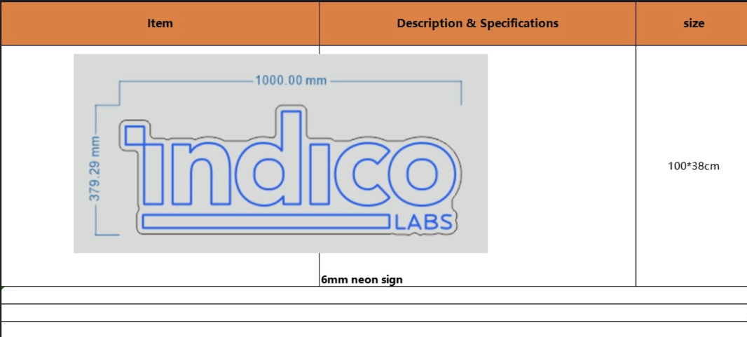 Custom Neon Sign for Indico Labs - Adam